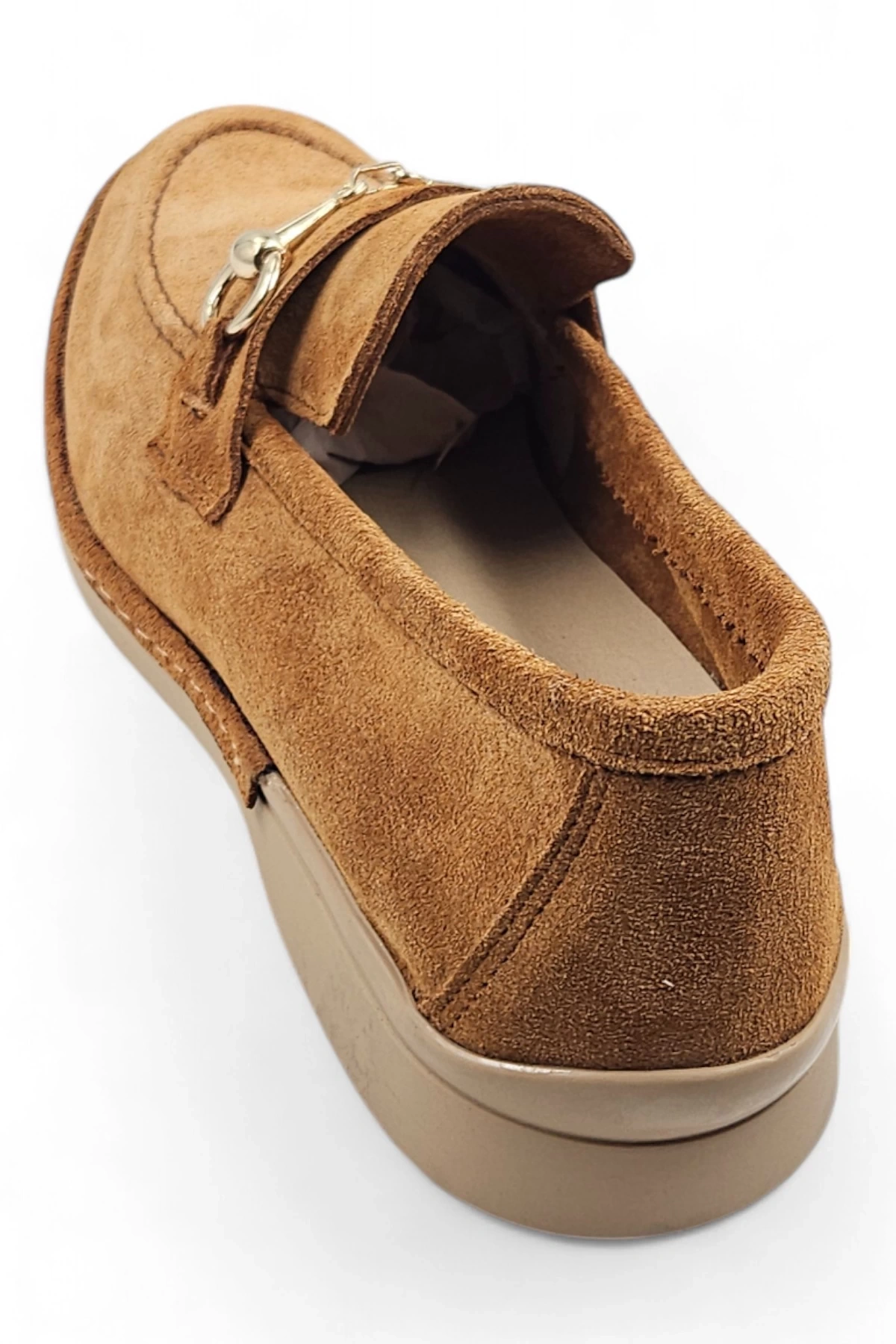 Scarpe Taba Hakiki Deri Süet Kadın Loafer Babet Ayakkabı