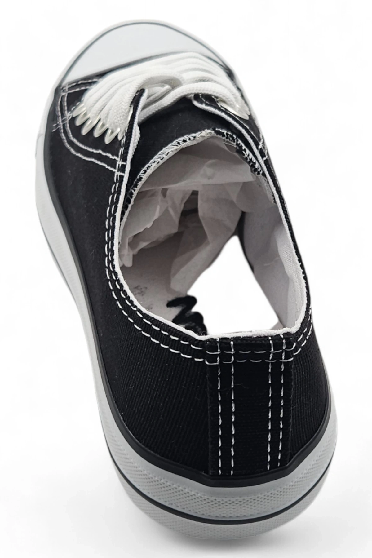 SkyHike Siyah Kısa Rahat Keten Sneaker Spor Ayakkabı