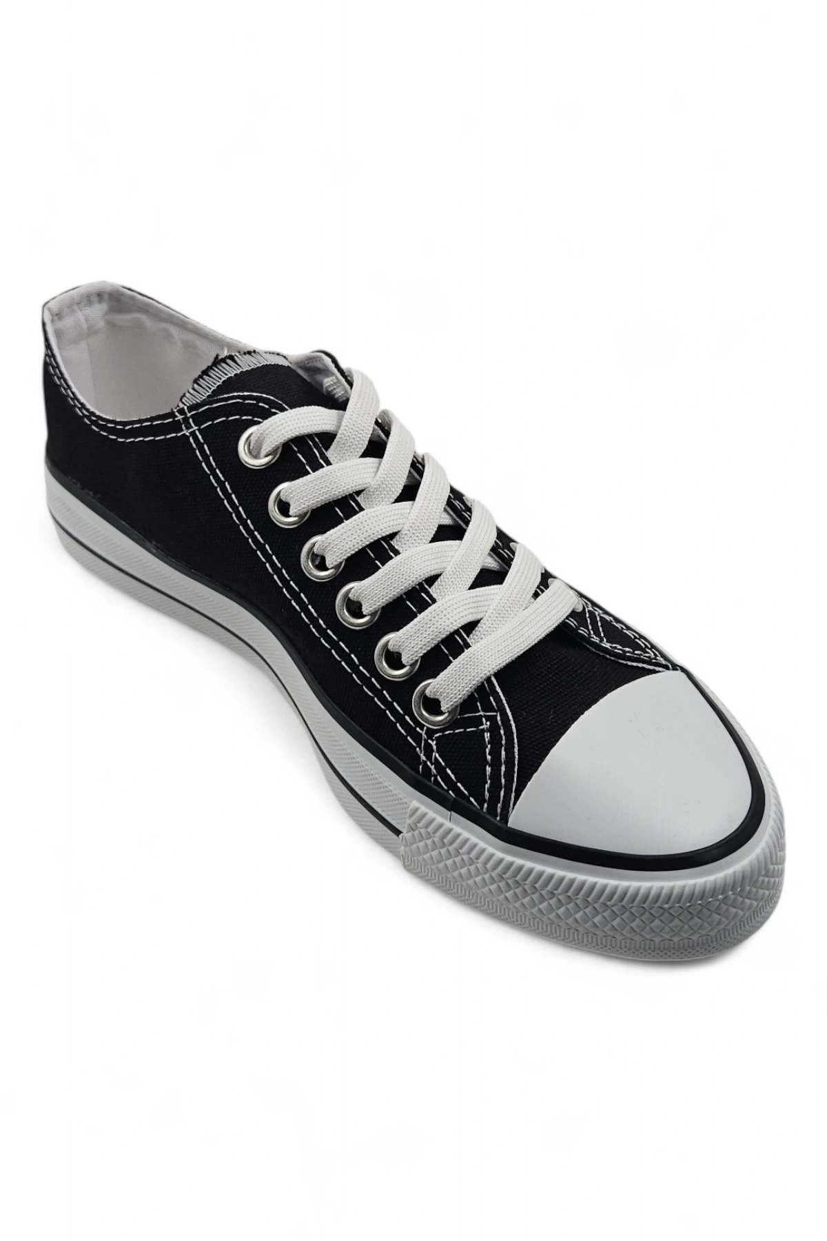 SkyHike Siyah Kısa Rahat Keten Sneaker Spor Ayakkabı