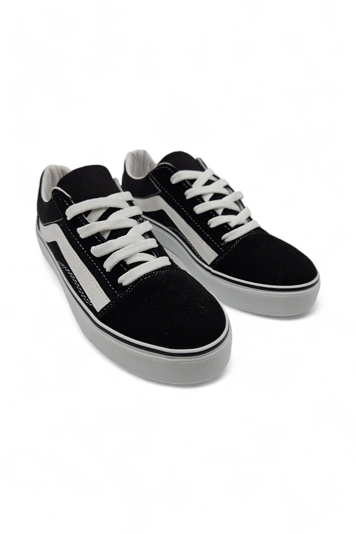 SkyOne Siyah Old School Rahat Bağcıklı Günlük Sneaker Spor Ayakkabı