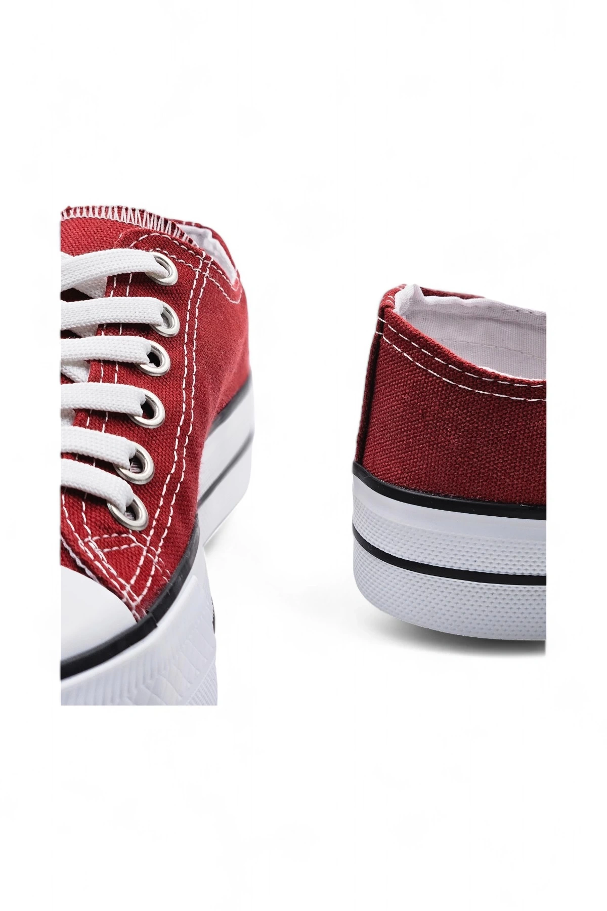 Skywalk Bordo Yüksek Taban Sneaker Kadın Spor Ayakkabı