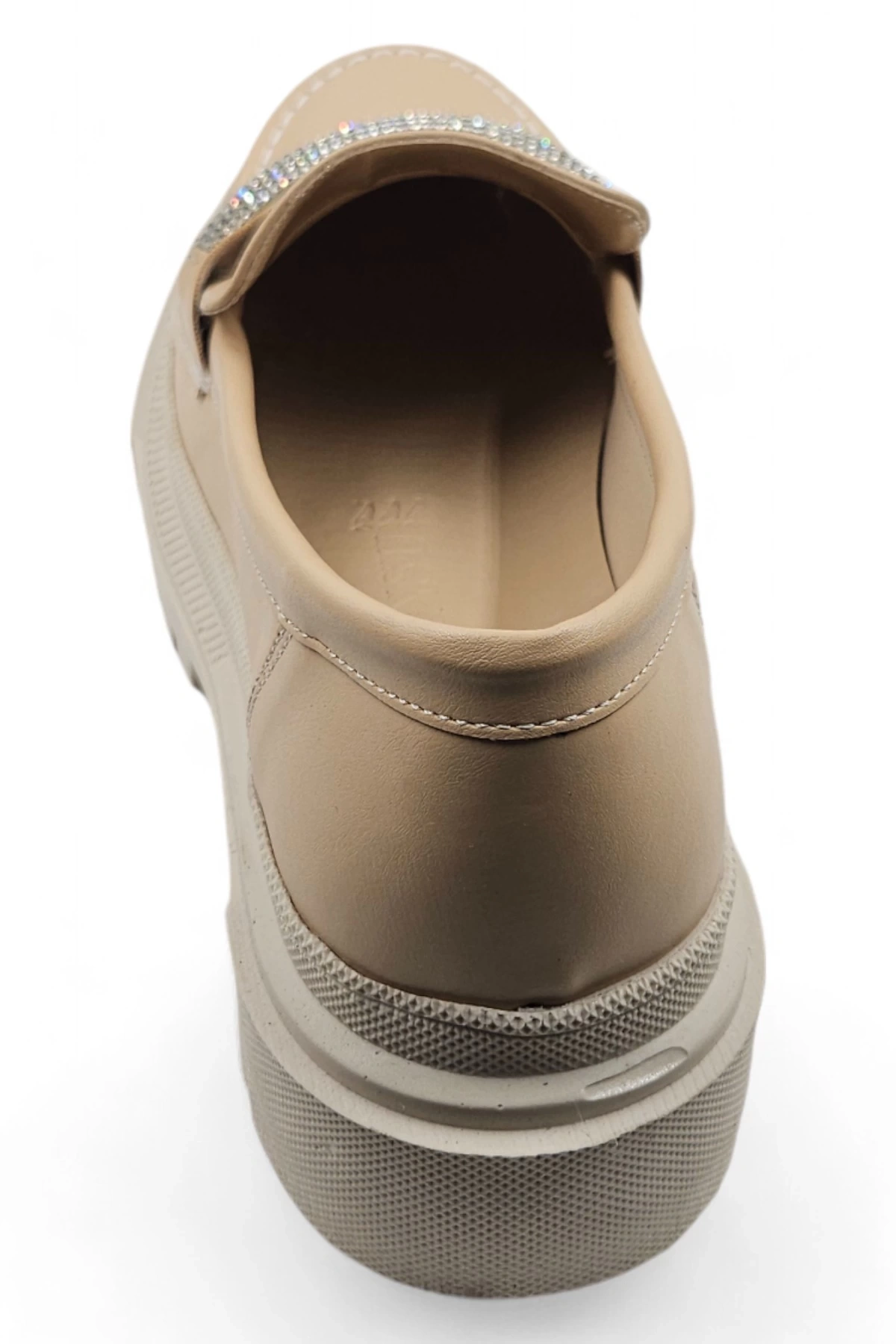 Softness Vizon Yüksek Tabanlı Taşlı Kadın Loafer Ayakkabı