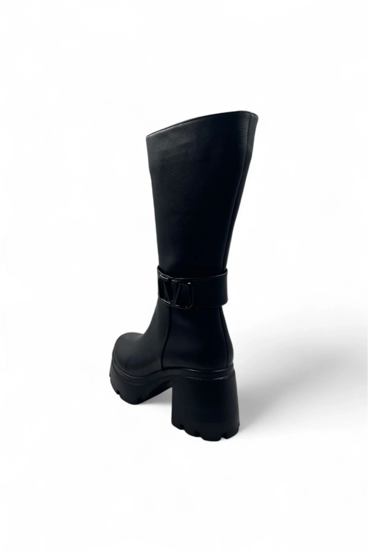 Sturdy Siyah Topuklu ve Fermuarlı Rahat Şık Çizme