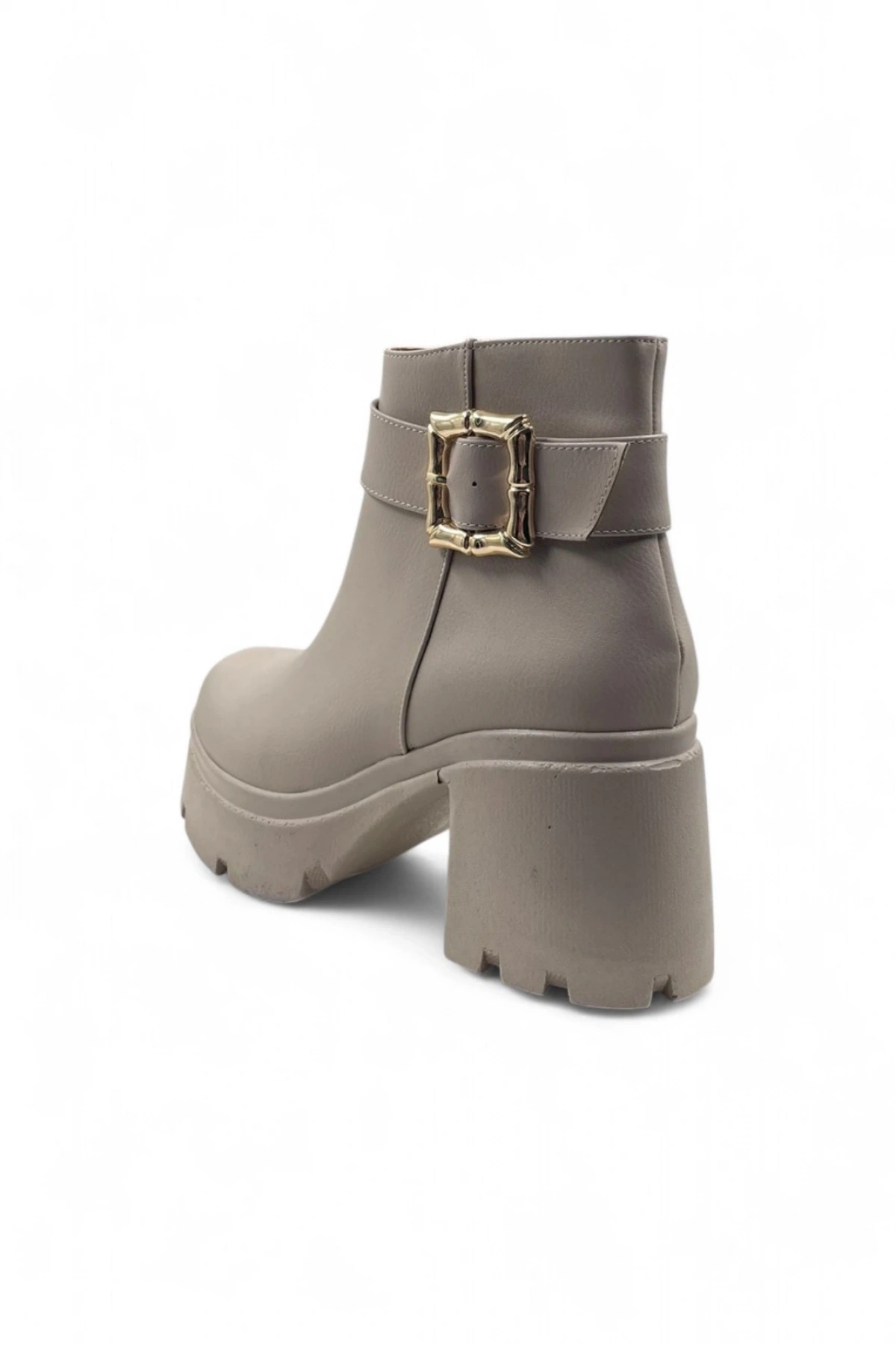 Stylish Bej Kadın Şık Ve Zarif Topuklu Bot