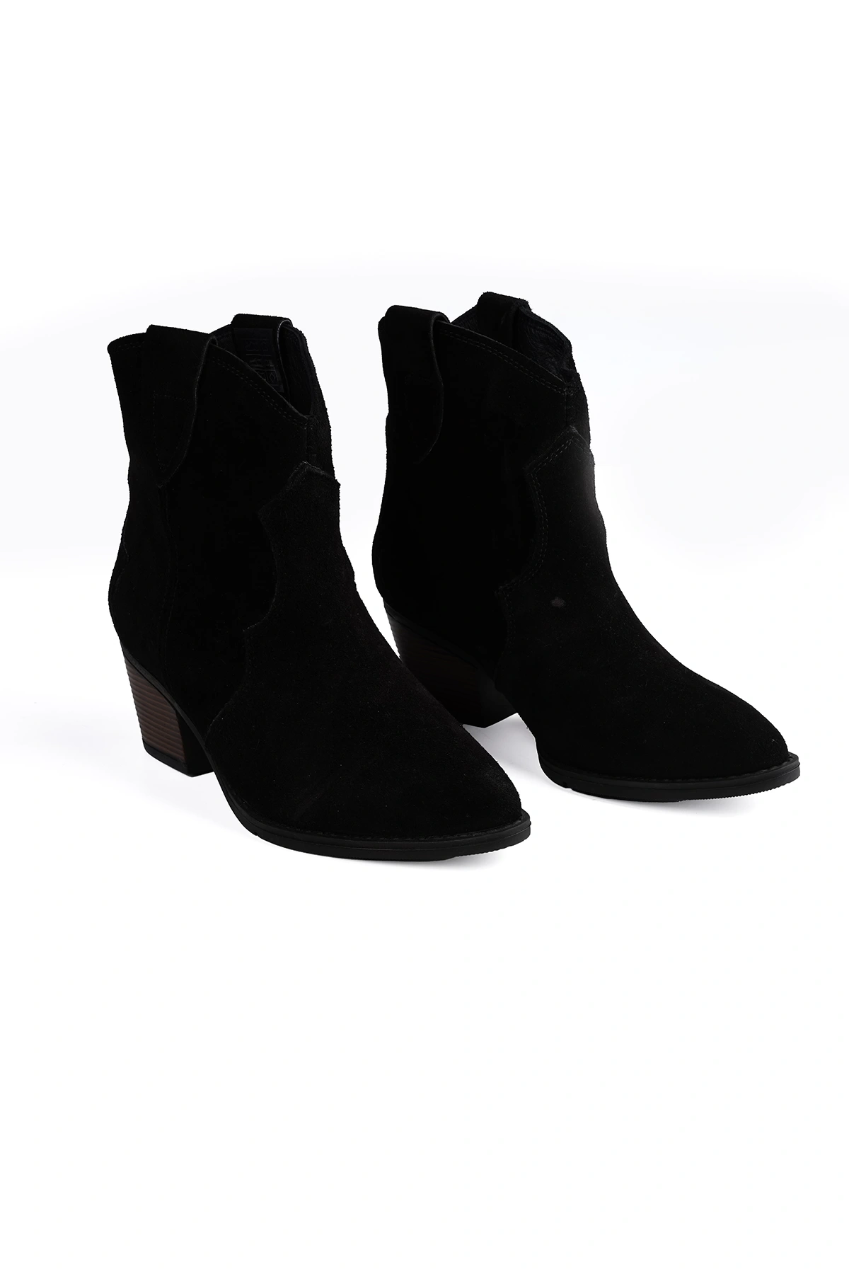 Svelte Siyah Hakiki Deri Kadın Topuklu Bot