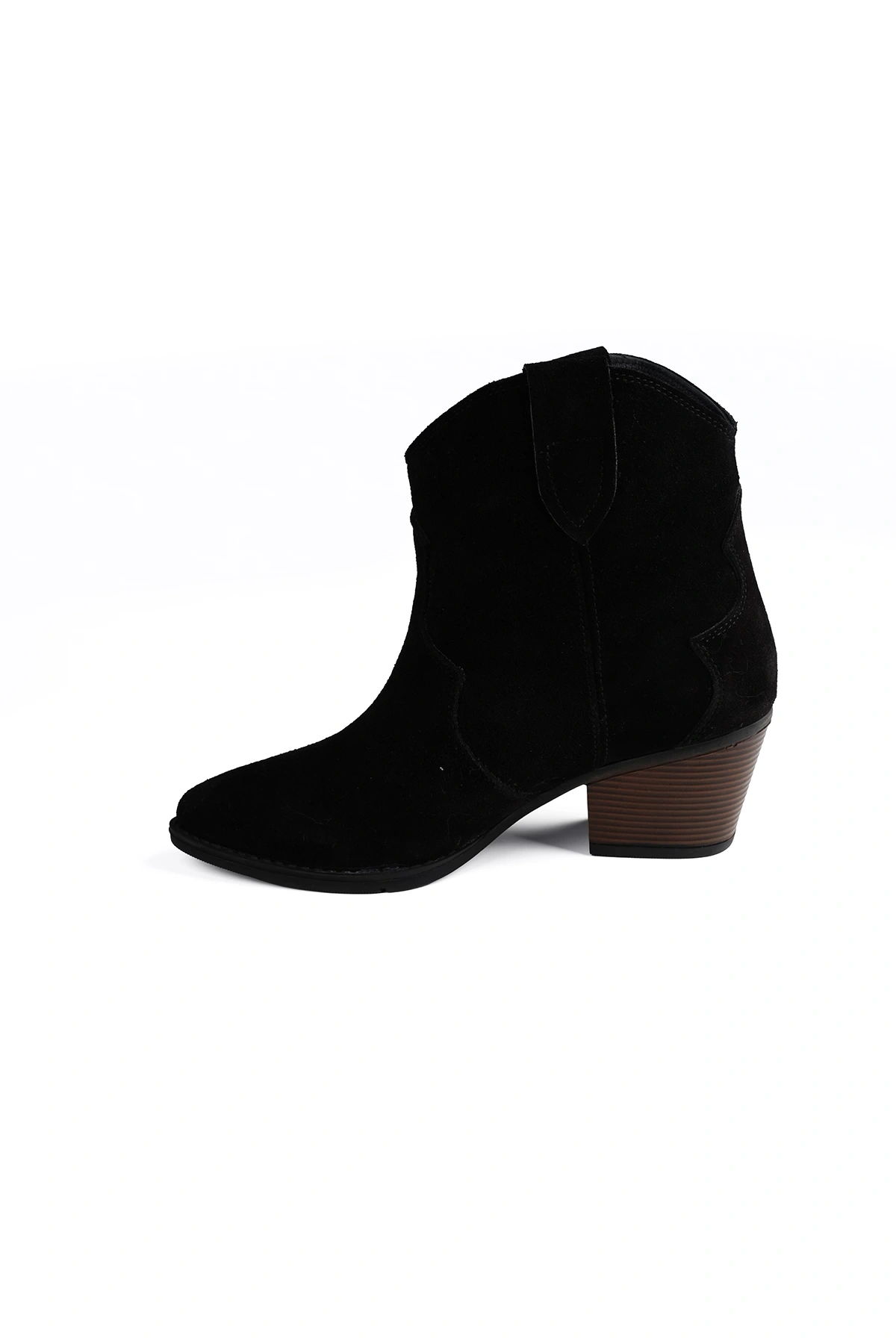 Svelte Siyah Hakiki Deri Kadın Topuklu Bot