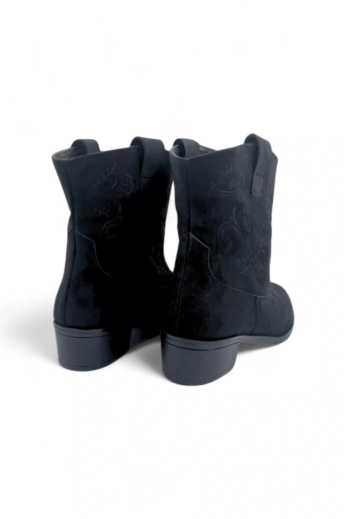 Sveltee Siyah Deri Kadın Topuklu Bot