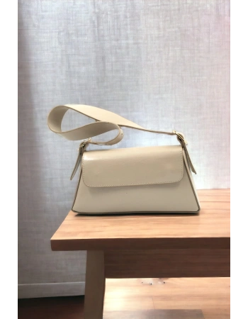 DivineDuffel Bej Parlak Kadın Omuz Çantası