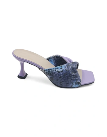 LilaLuxe Lila Pullu Desen Kadın Topuklu Terlik