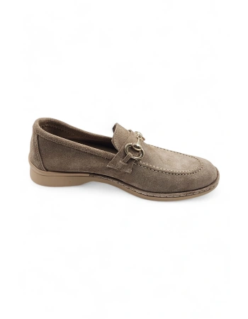 Scarpe Vizon Hakiki Deri Süet Kadın Loafer Babet Ayakkabı