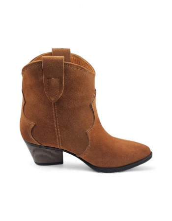 Svelte Taba Kovboy Deri Kadın Topuklu Bot
