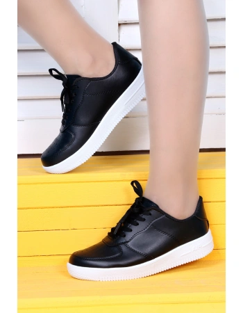 Stride Siyah Günlük Rahat Sneaker Kadın Spor Ayakkabı