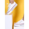 Skywalk Beyaz Yüksek Taban Sneaker Kadın Spor Ayakkabı