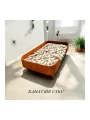 Barcelona 40*70 Kedi Köpek Yatağı Ceviz. Şık Tasarım Rahat Minderi Ile Beraber