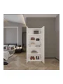 2 Kapaklı 5 Katlı Çok Amaçlı Atlantik Beyaz Elbise Dolabı 70 Cm