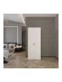 2 Kapaklı 5 Katlı Çok Amaçlı Atlantik Beyaz Elbise Dolabı 70 Cm