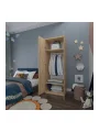 2 Kapaklı Elbise Dolabı - Genç odası Dolabı Çam 80 cm