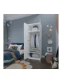 2 Kapaklı Elbise Dolabı - Genç Odası Dolabı Beyaz 80 cm Genişlik
