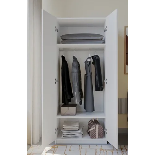 2 Kapaklı Elbise Dolabı Beyaz