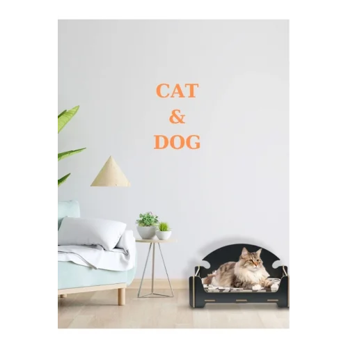 Pd Taht Rahat Kedi Köpek Yatağı 30*50 Siyah Yıkanabilir Duck Kumaş Minderi Ile Beraber