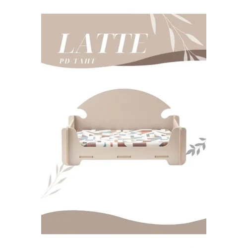 Pd Taht Rahat Kedi Köpek Yatağı 30*50 Latte , Yıkanabilir Duck Kumaş Minderi Ile Beraber