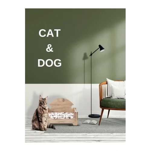 Pd Taht Rahat Kedi Köpek Yatağı 30*50 Atlantik Çam Yıkanabilir Duck Kumaş Minderi Ile Beraber