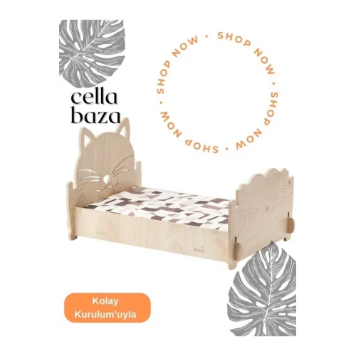 Cella Baza 30*50 Kedi Köpek Yatağı Yıkanabilir Duck Kumaş Minderi Ile Beraber