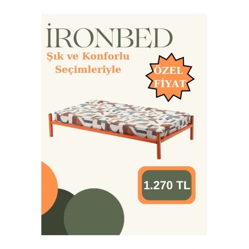 İronbed 40*70 Kedi Köpek Yatağı Turuncu. Ergonomik Tasarım Minderi Ile Beraber