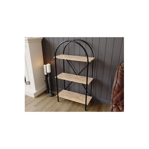 3 Raflı Çok Amaçlı Dekoratif Metal Kitaplık