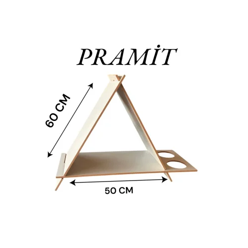 PRAMİT KEDİ KÖPEK EVİ. ŞIK TASARIM 30*50 CM KREM RENK. MİNDERSİZ YENİ MODEL