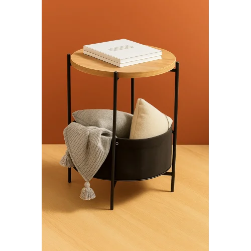 ÇANTALI GAZETELİKLİ YAN SEHPA KAHVE SEHPASI