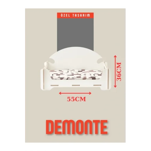 PD Taht Rahat Kedi & Küçük Irk Köpek Yatağı 30x50 cm – Beyaz | Yıkanabilir Duck Kumaş Minderli