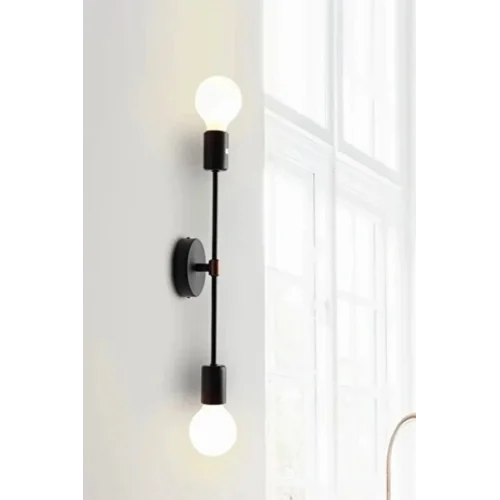 ED Retro Rustik Siyah Kasa Duvar Apliği Uzun