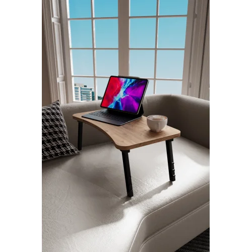 Laptop Sehpası Seyyar Kahvaltı Masası Katlanır Çalışma Sehpası Atlantik Çam
