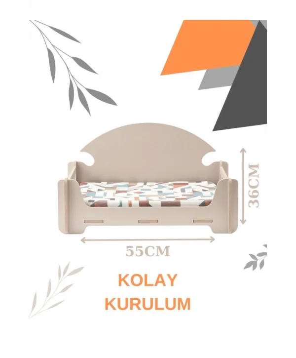 Pd Taht Rahat Kedi Köpek Yatağı 30*50 Latte , Yıkanabilir Duck Kumaş Minderi Ile Beraber