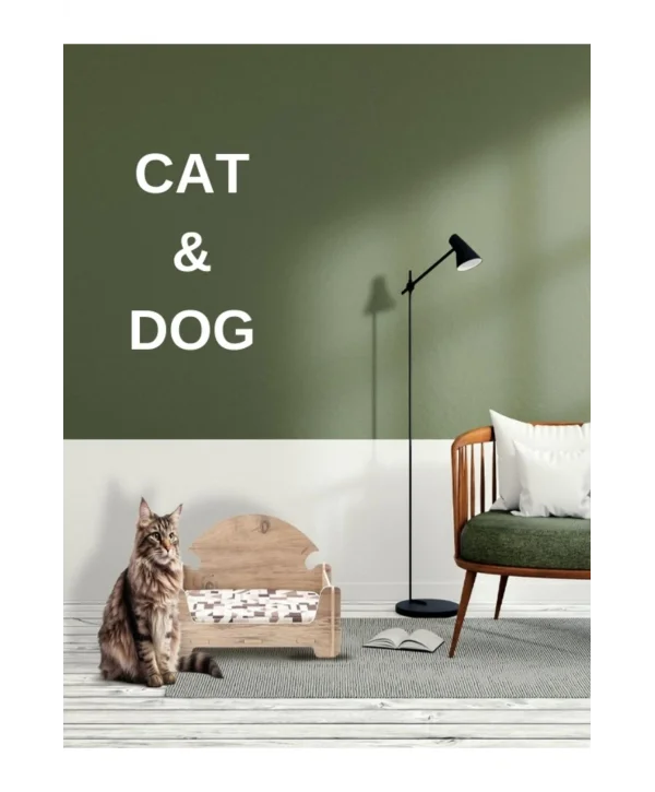 Pd Taht Rahat Kedi Köpek Yatağı 30*50 Atlantik Çam Yıkanabilir Duck Kumaş Minderi Ile Beraber