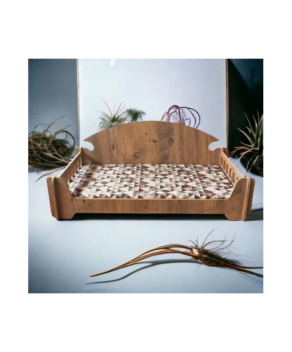 Pd Taht Kedi Köpek Yatağı Ergonomik 40*70 Cm Çam Renk ,yıkanabilir Duck Kumaş Minderi Ile Beraber