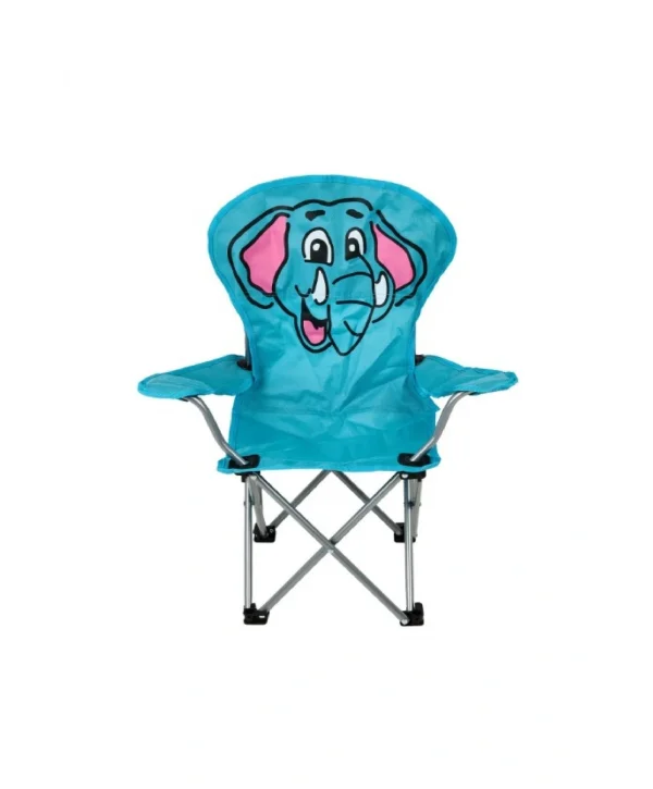 Çocuk Kamp Sandalyesi Fil Desenli Mavi, Taşıma Çantası ile Beraber
