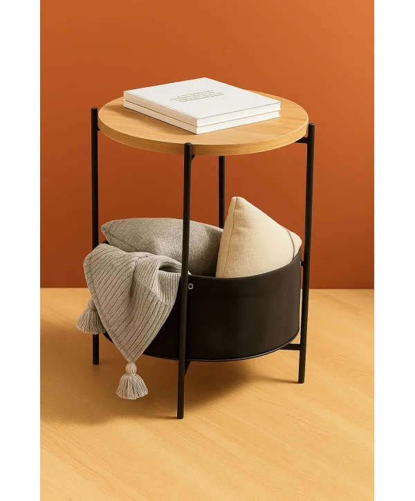 ÇANTALI GAZETELİKLİ YAN SEHPA KAHVE SEHPASI