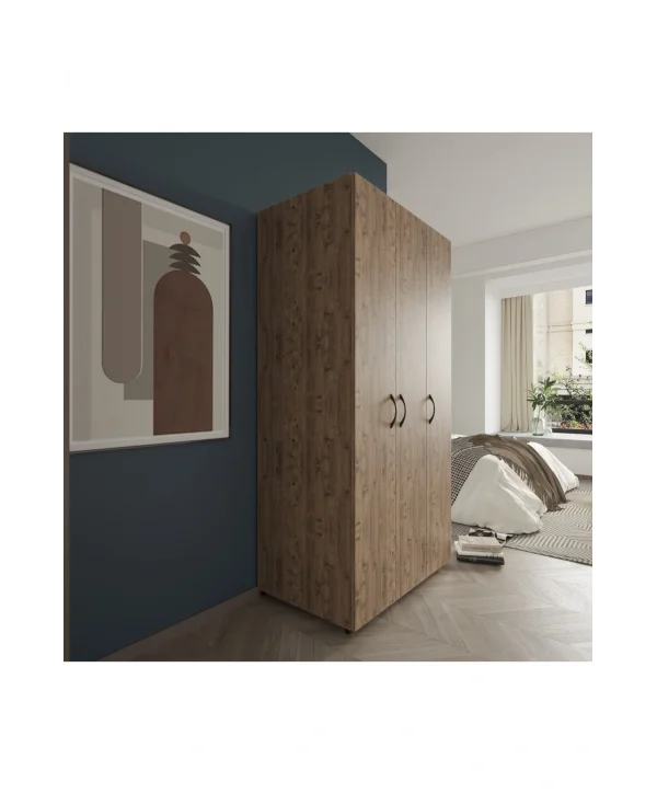 Doruk 3 Kapaklı Çam Elbise Dolabı Çok Amaçlı Dolap 90 cm Genişlik