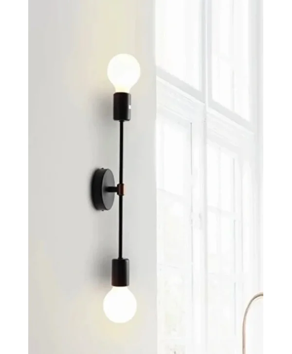 ED Retro Rustik Siyah Kasa Duvar Apliği Uzun