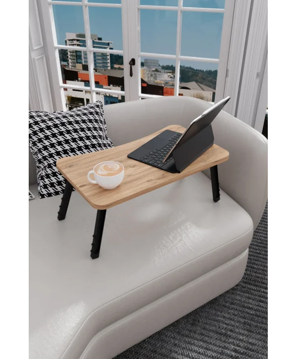 Laptop Sehpası Seyyar Kahvaltı Masası Katlanır Çalışma Sehpası Atlantik Çam