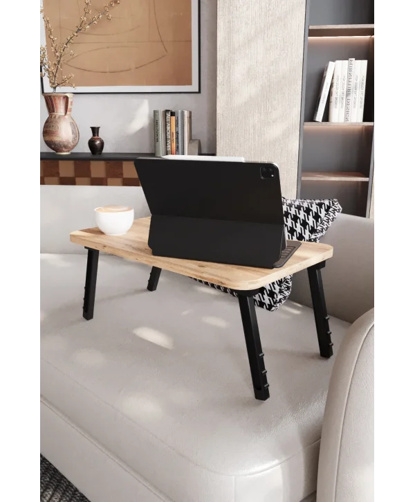 Laptop Sehpası Seyyar Kahvaltı Masası Katlanır Çalışma Sehpası Atlantik Çam