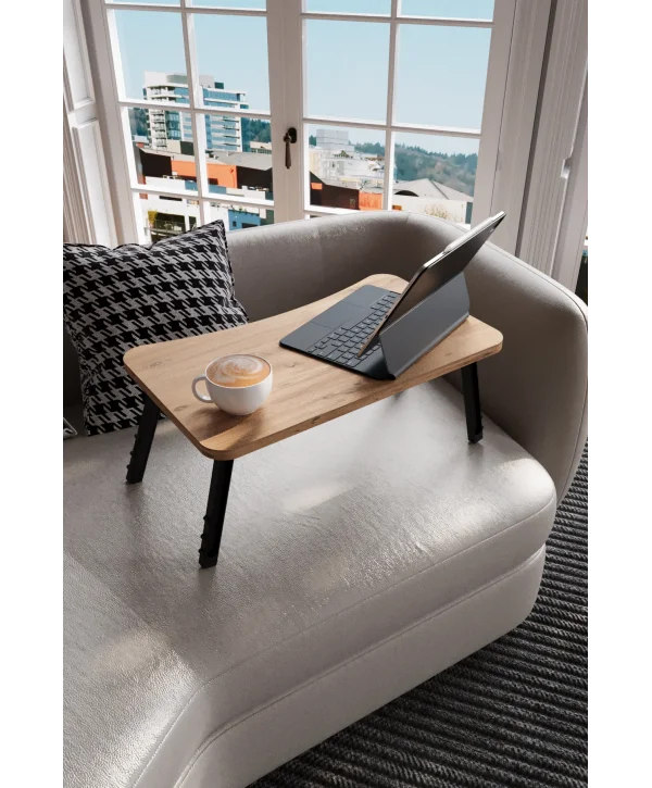 Laptop Sehpası Seyyar Kahvaltı Masası Katlanır Çalışma Sehpası Atlantik Çam