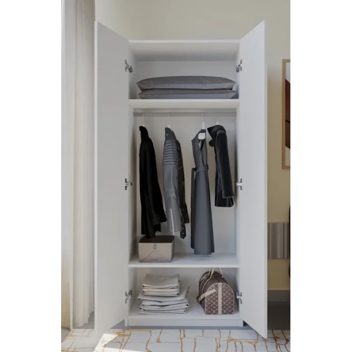 2 Kapaklı Elbise Dolabı Beyaz