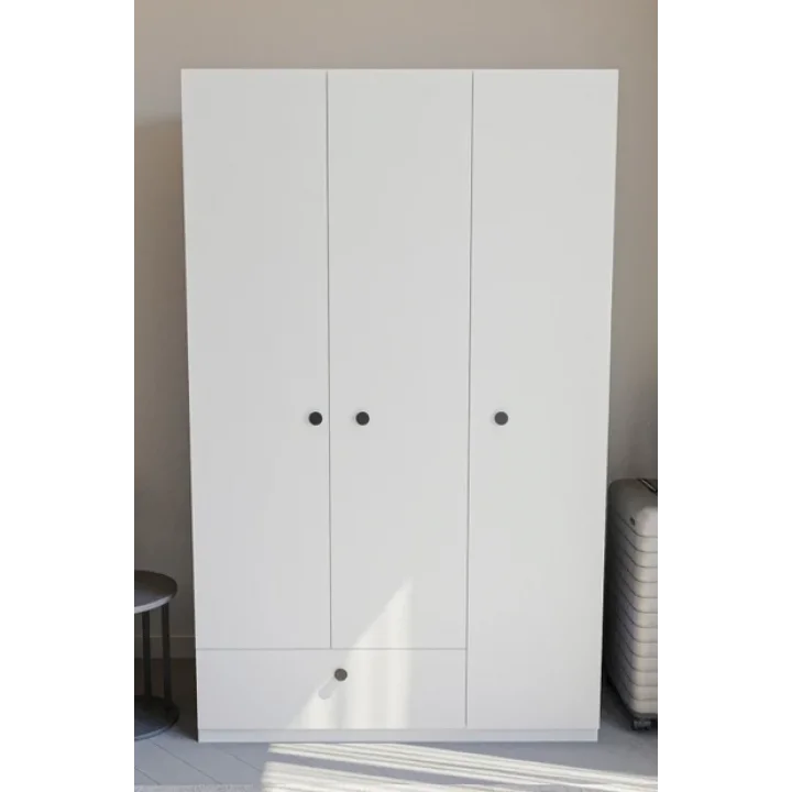 3 Kapaklı Çekmeceli Elbise Dolabı