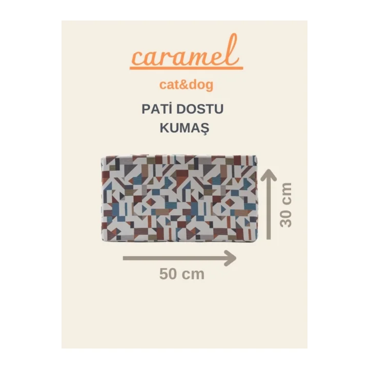 Caramel 30*50 Kedi Köpek Evi Yıkanabilir Kumaş Minderi Ile Beraber