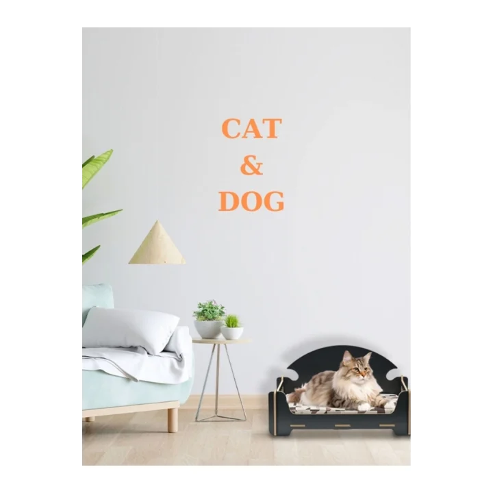 Pd Taht Rahat Kedi Köpek Yatağı 30*50 Siyah Yıkanabilir Duck Kumaş Minderi Ile Beraber