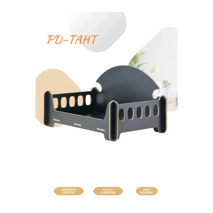 Pd Taht Rahat Kedi Köpek Yatağı 30*50 Siyah Yıkanabilir Duck Kumaş Minderi Ile Beraber