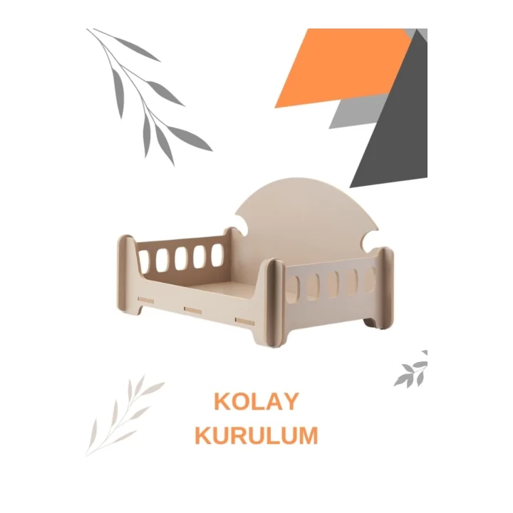 Pd Taht Rahat Kedi Köpek Yatağı 30*50 Latte , Yıkanabilir Duck Kumaş Minderi Ile Beraber